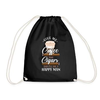 Cigar Smoking Coffee Vintage Give - Turnbeutel - Schwarz - Vorne