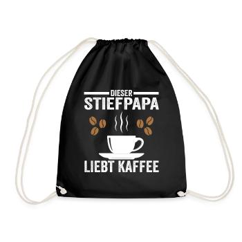 Kaffee Stiefpapa - Turnbeutel - Schwarz - Vorne