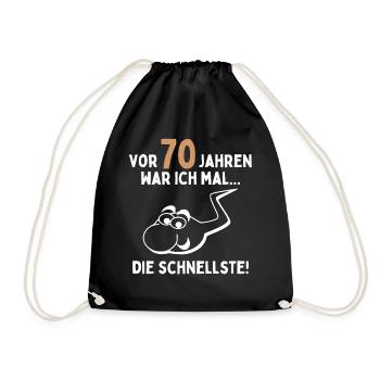 70. Geburtstag Frau 70 Jahre Spruch Lustiges - Turnbeutel - Schwarz - Vorne