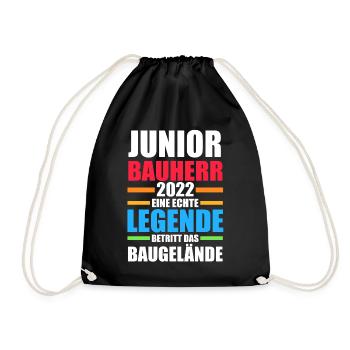 Bauherr Junior Hausbau Hausbauer Bauherr Junioren - Turnbeutel - Schwarz - Vorne