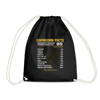 Capricorn Facts Horoscope Astrology Zodiac Sign - Turnbeutel - Schwarz - Vorne