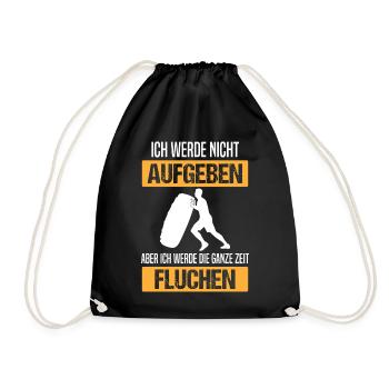 Bodybuilding Kraftsport Tire Flip Spruch Geschenk - Turnbeutel - Schwarz - Vorne