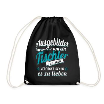 Tischler Schreiner Zimmerer Auszubildender Azubi - Turnbeutel - Schwarz - Vorne