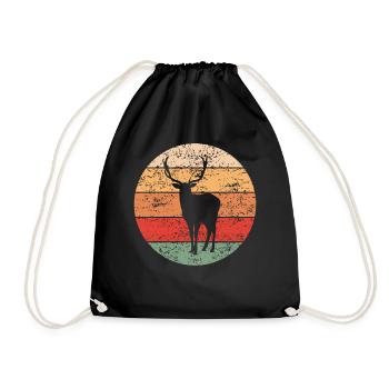 Deer Forest Animals Animal Lovers Cadeau rétro - Sac de sport léger - noir - Devant