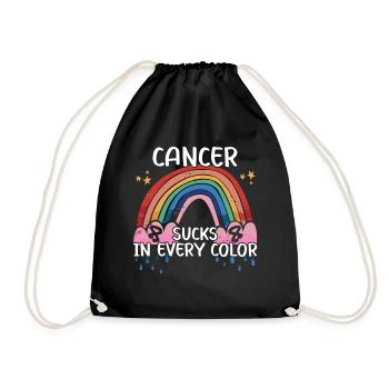 Cancer Awareness Rainbow Sucks In Every Color - Drawstring Bag - black - Front
