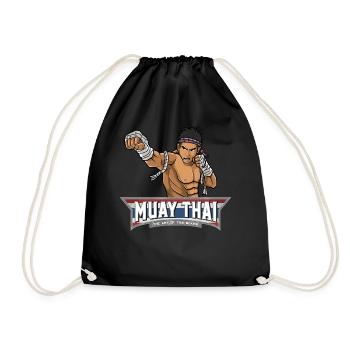 Muay Thai Thaiboxen MMA Kampfsport - Turnbeutel - Schwarz - Vorne
