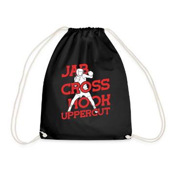 Jab Cross Hook Uppercut Boxen - Turnbeutel - Schwarz - Vorne