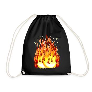 Flamme de feu Boule de feu Enfer Brûler Feu - Sac de sport léger - noir - Devant