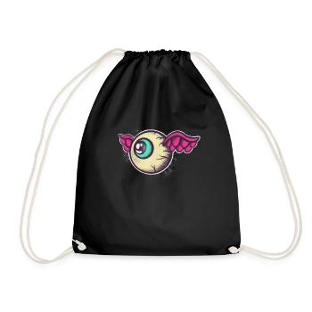 Eye With Wings Tattoo Style Pop Art - Drawstring Bag - black - Front
