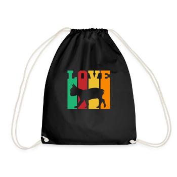 Französische Bulldogge Frenchie French Bulldog - Drawstring Bag - black - Front