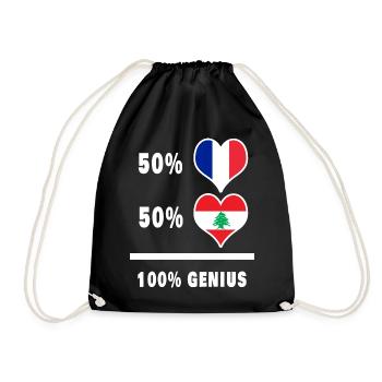 The France and Lebanon genius - Drawstring Bag - black - Front