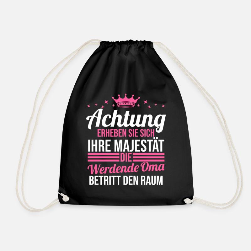 Werdende Oma - Turnbeutel - Schwarz