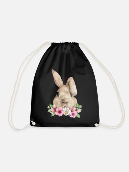 Hase Kaninchen Schlappohr Osterhase Hasenmama - Turnbeutel - Schwarz