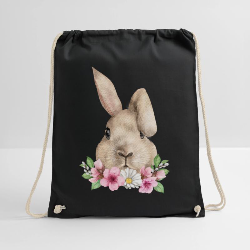 Rabbit Floppy Ear Easter Rabbit Mom Drawstring Bag