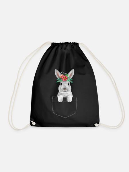 Lapin Lapin Lapin Pâques Lapin Fleurs Lapin Mama - Sac de sport léger - noir