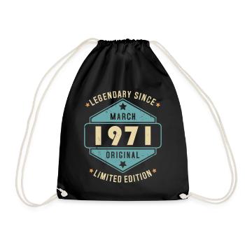 Mars 1971 Vintage Retro Anniversaire - Sac de sport léger - noir - Devant