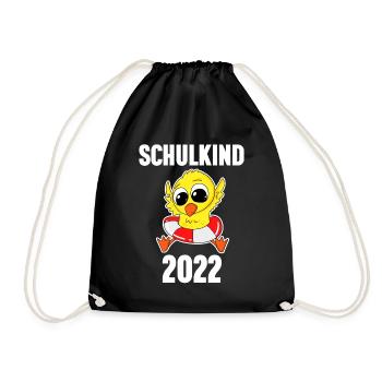 Schulkind 2022 Einschulung Ente - Turnbeutel - Schwarz - Vorne