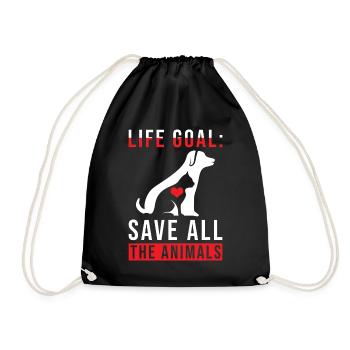 Animal Rescuer Gift - Drawstring Bag - black - Front