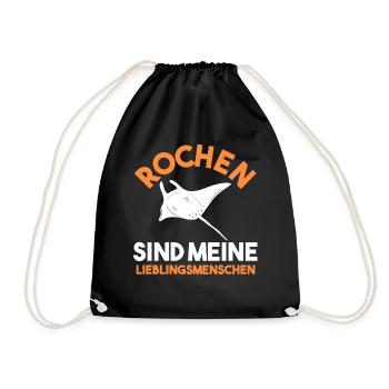Rochen Mantarochen - Turnbeutel - Schwarz - Vorne