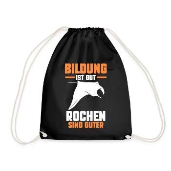 Rochen Mantarochen - Turnbeutel - Schwarz - Vorne