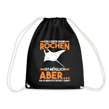 Rochen Mantarochen - Turnbeutel - Schwarz - Vorne