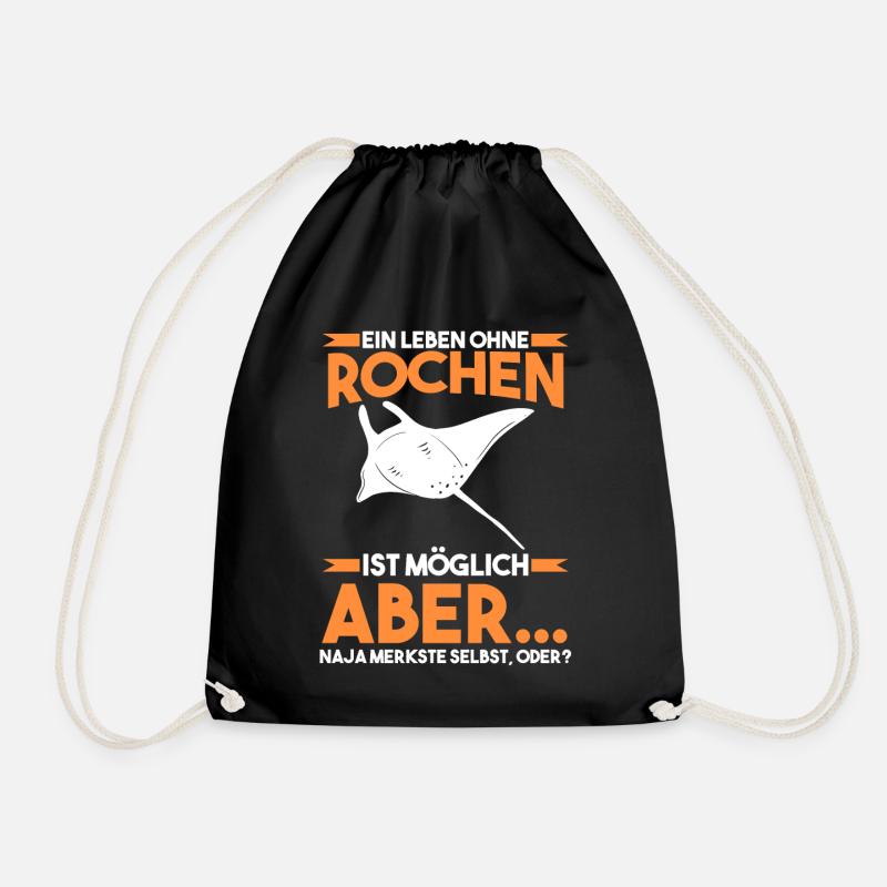 Rochen Mantarochen - Turnbeutel - Schwarz