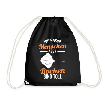 Mantarochen Rochen - Turnbeutel - Schwarz - Vorne
