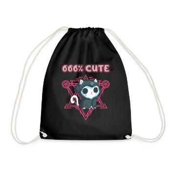 666% Cute kawaii Satanic Goth - Turnbeutel - Schwarz - Vorne