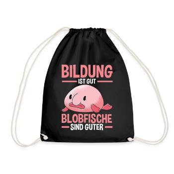 Blobfisch - Turnbeutel - Schwarz - Vorne
