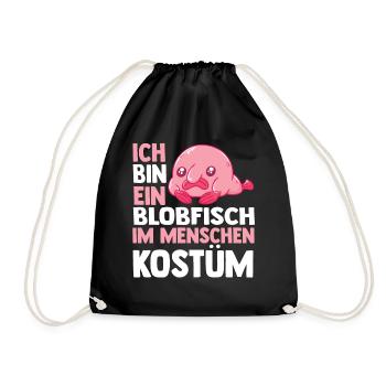 Blobfisch - Turnbeutel - Schwarz - Vorne