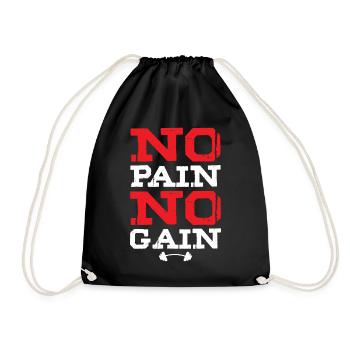 Pas de douleur Pas de gain Gym Entraînement physique - Sac de sport léger - noir - Devant