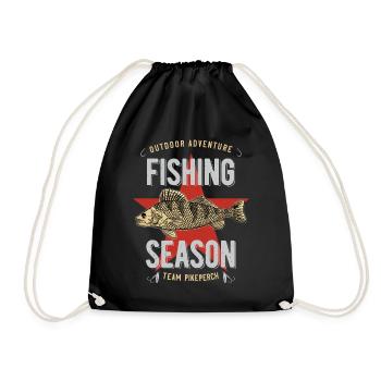 Zander Pikeperch - Drawstring Bag - black - Front