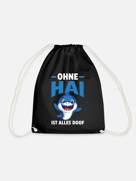 Hai Haie Haifisch - Turnbeutel - Schwarz