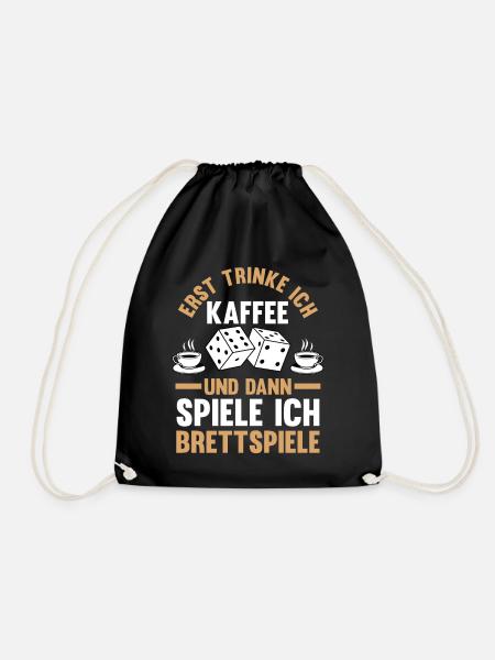 Kaffee Brettspiele - Turnbeutel - Schwarz