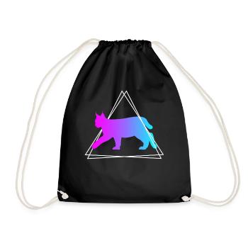 Lynx Retro Forest Animals Animal Lovers Gift - Drawstring Bag - black - Front
