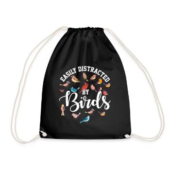 Vogel Ornithologie Vogelbeobachter Geschenk - Turnbeutel - Schwarz - Vorne