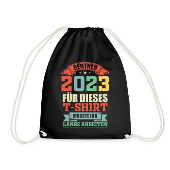 Rentner 2023 Retro - Turnbeutel - Schwarz - Vorne