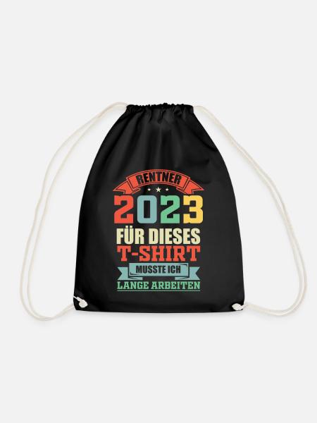 Rentner 2023 Retro - Turnbeutel - Schwarz