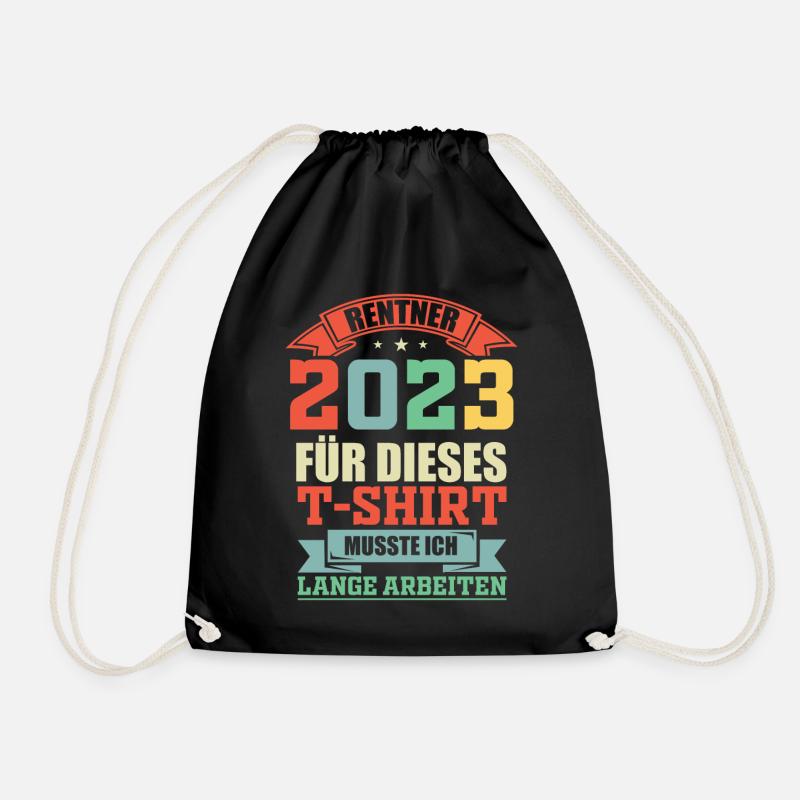 Rentner 2023 Retro - Turnbeutel - Schwarz