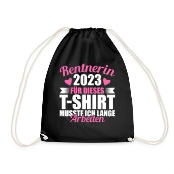 Rente 2023 | Rentnerin 2023 - Turnbeutel - Schwarz - Vorne