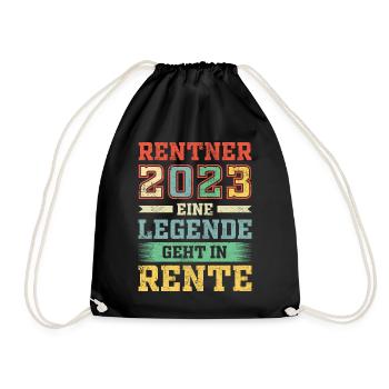 Rentner 2023 | Eine Legende geht in Rente - Turnbeutel - Schwarz - Vorne