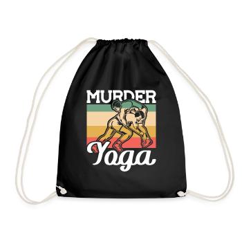Vintage Murder Yoga Wrestler - Drawstring Bag - black - Front