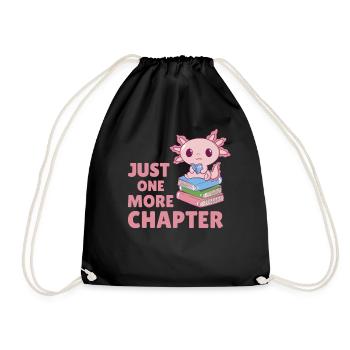 Just one more chapter süßes Axolotl mit Bücher - Turnbeutel - Schwarz - Vorne