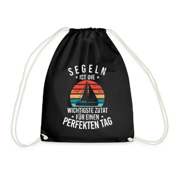 Segelschiff Segeln und Bootsbesitzer - Turnbeutel - Schwarz - Vorne