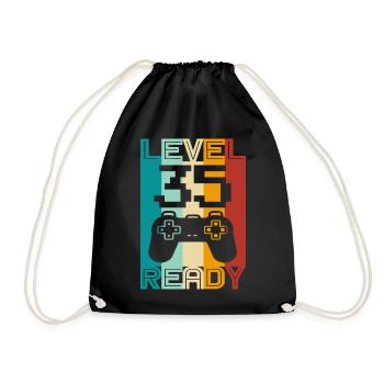 35.Geburtstag Gamer Geschenkidee Zocker 35 Jahre - Turnbeutel - Schwarz - Vorne
