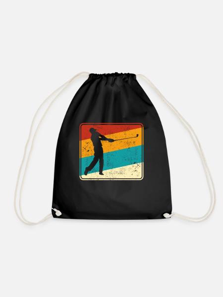 Golf Logo Retro - Turnbeutel - Schwarz