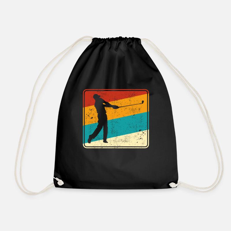 Golf Logo Retro - Turnbeutel - Schwarz