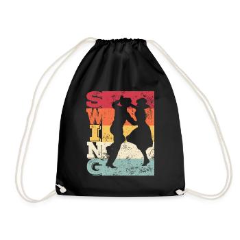 Boogie Woogie Swing Dancing Retro Colors Vintage - Sac de sport léger - noir - Devant