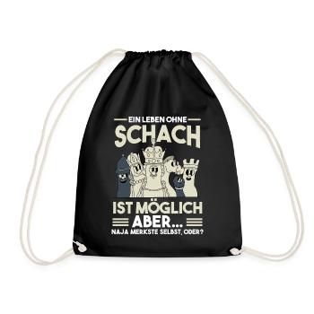 Schach - Turnbeutel - Schwarz - Vorne