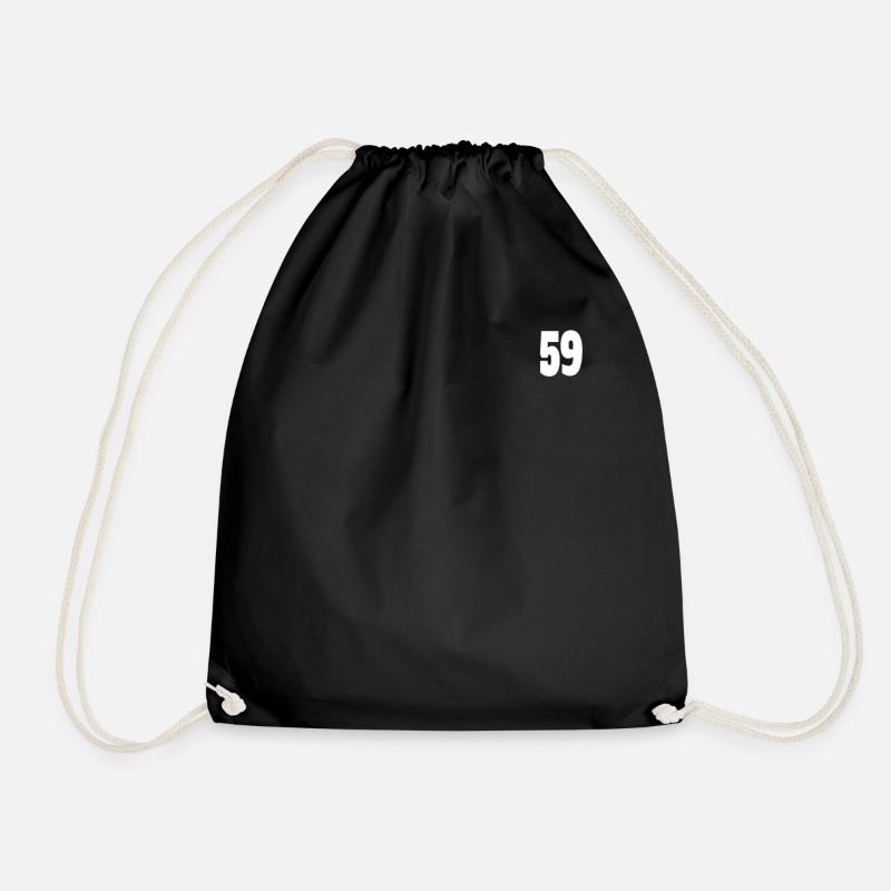 cincuenta y nueve 59 - Drawstring Bag - black
